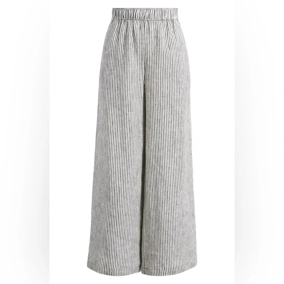NEW Reformation Ava Stripe Wide Leg Linen Pants - Picture 2 of 9